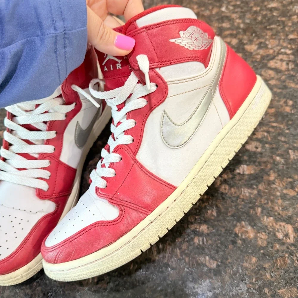 Nike Air Jordan 1 Retro High Nouveau Gym Red Silver 332550-602 Mens‎ 10.5